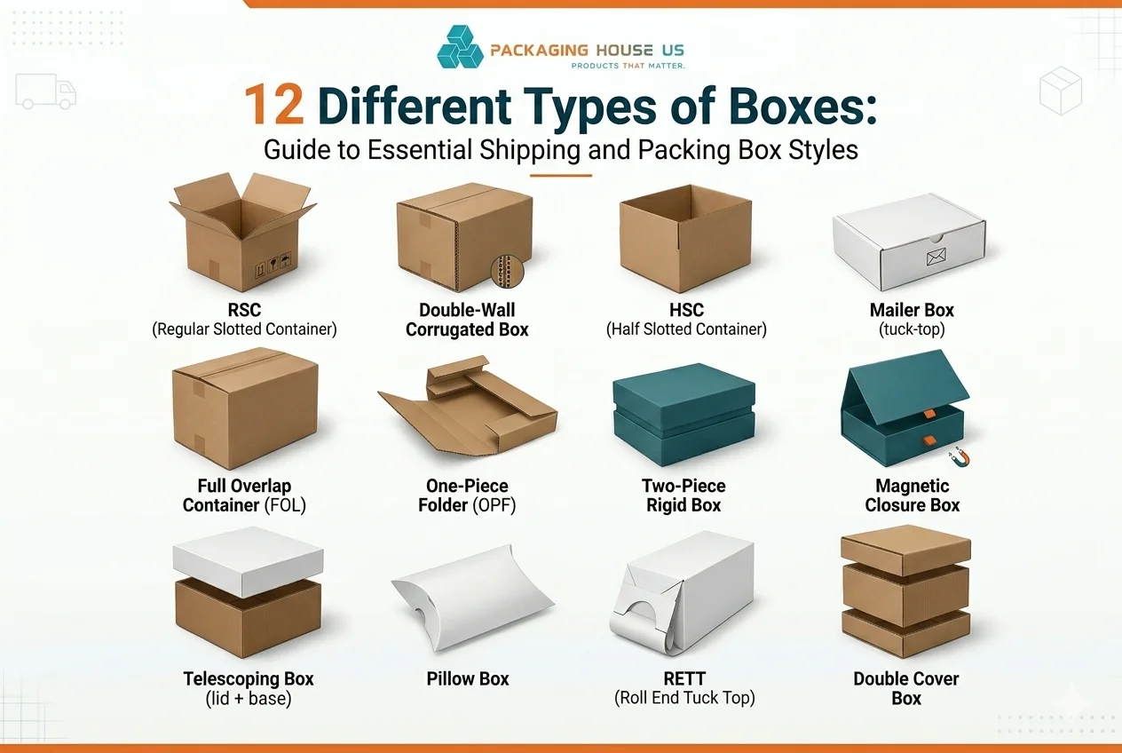 12 Different Types of Boxes Essential Box Styles for Shipping and Packing Boxes