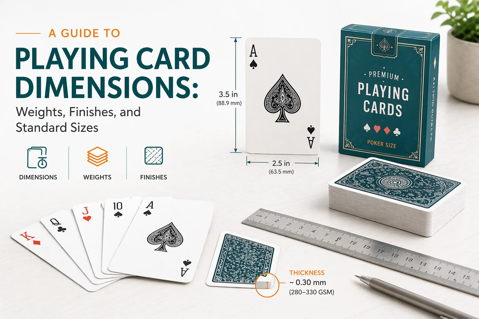 A Guide to Playing Card Dimensions Weights, Finishes, and Standard Sizes