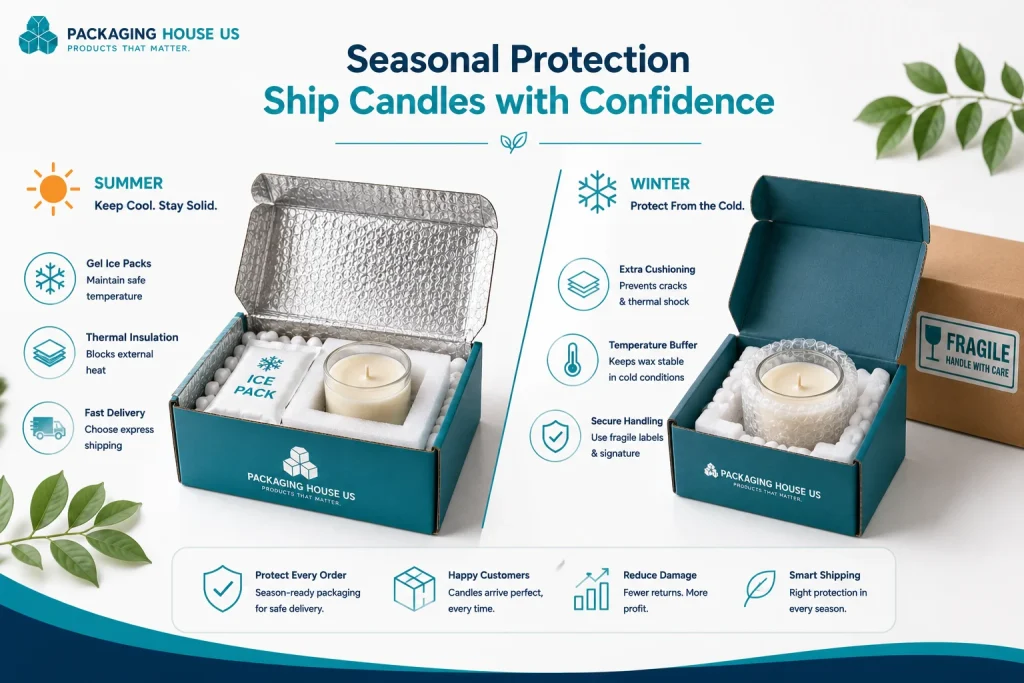 Summer and winter candle shipping protection